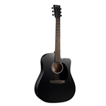Martin DC-10E Modern Black Dreadnought Modern Acoustic Electric Guitar, Spruce/ Sapele, Black w/ Soft Shell Case